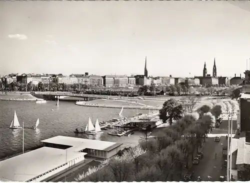 Hamburg, Lombardsbrücke und Innenstadt gl1959 F5587