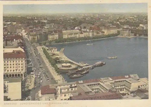 Hamburg, Jungfernstieg mit Binnenalster gl1953? F5075