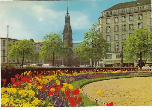 Hamburg, Jungfernstieg mit Rathaus glum 1970? F5077