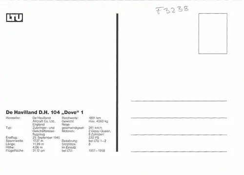 LTU 50 Jahre, De Haviiland D.H.104 "Dove"1 ngl F3238