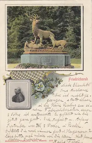 Friedrichsruh, Gedenkstätte Fürst Bismarck, Litho gl1903 F5729
