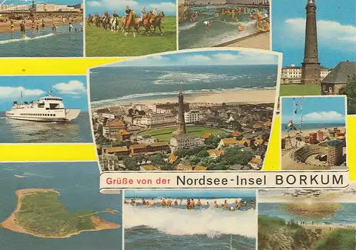 Nordsee-Insel Borkum, Mehrbildkarte gl1974 F8954