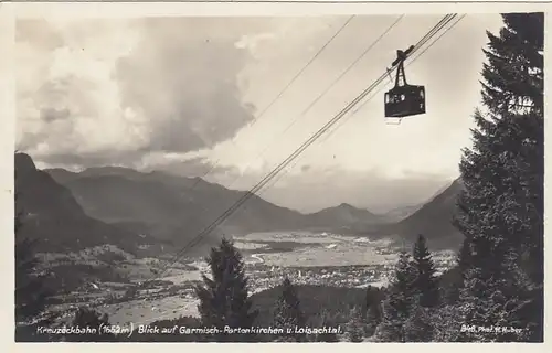 Kreuzeckbahn, Blick auf Garmisch-Partenkirchenund Loisachtal ngl F2890