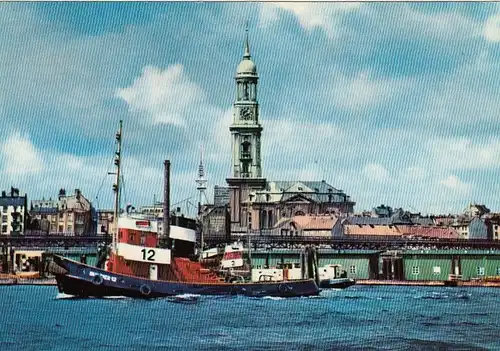 Hamburg, Hafen und Michaeliskirche ngl F5279