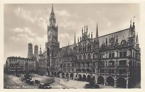 München, Rathaus mit Marienplatz u. Frauenkirche ngl F2628