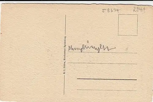 Nordseebad Spiekeroog, WELIN: Kirche auf Büttenkarton ngl F8674