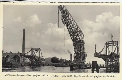 Wilhelmshaven, Größter Schwimmkran der Welt und größte Drehbrücke ngl F8706