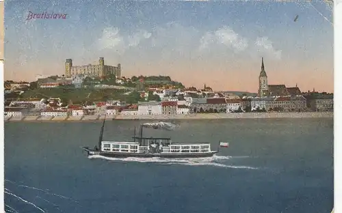 Bratislava, Pressburg, mit Schlossberg gl1920? F4794