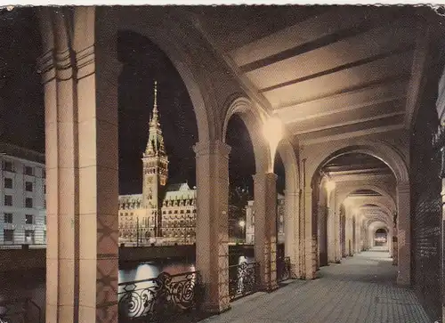 Hamburg, Alsterarkaden und Rathaus ngl F5642