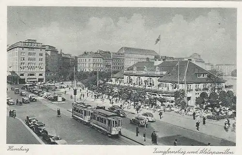 Hamburg, Jungfernstieg und Alsterpavillon ngl F5046