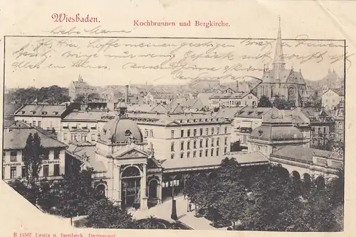 Wiesbaden, Kochbrunnen und Bergkirche gl1901 F9410