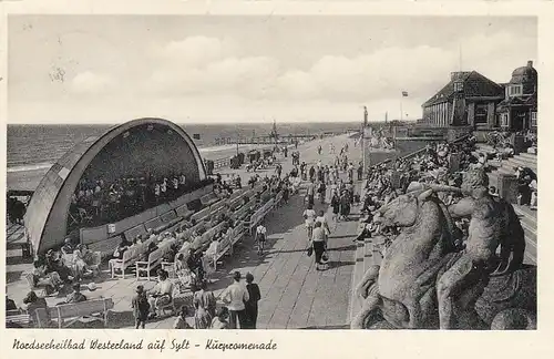 Nordseebad Westerland auf Sylt, Kurpromenade glum 1960? F6456