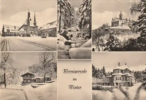 Wernigerode im Winter, Mehrbildkarte glum 1960? F2959