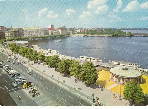 Hamburg, Jungfernstieg und Alster glum 1970? F5041