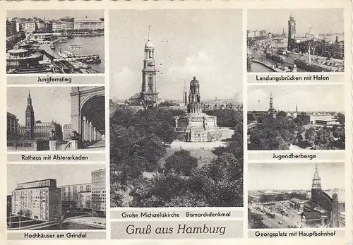 Gruss aus Hamburg Mehrbildkarte gl1958 F5128