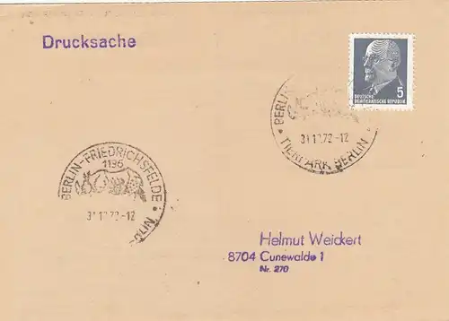 Berlin-Friedrichsfelde, Sonderstempel Tierpark gl1973 F6981