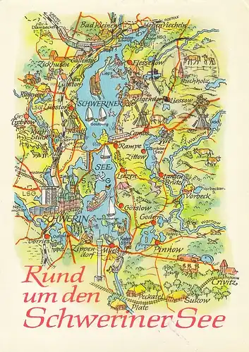 Rund um den Schweriner See, Landkarte glum 1960? F4033