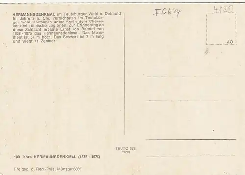Hermannsdenkmal im Teutoburger Wald bei Detmold ngl F6674