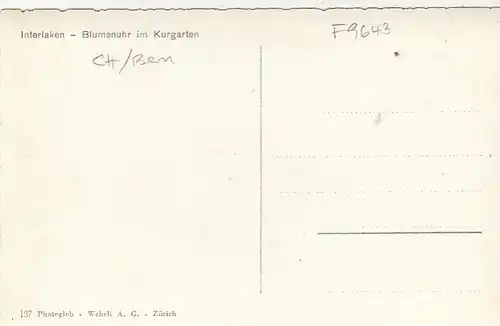 Interlaken, Blumenuhr im Kurgarten ngl F9643