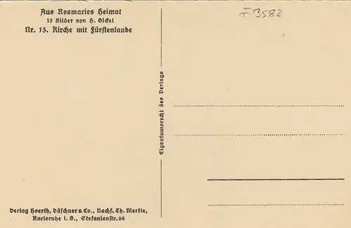 H.BICKEL Aus Rosmaries Heimat, Kirche mit Fürstenlaube, Nr.15 ngl F3582