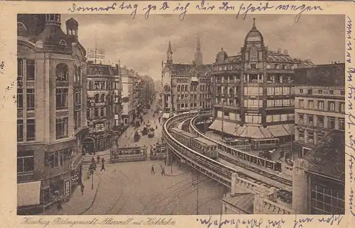 Hamburg, Rödingsmarkt, Alterwall m it Hochbahn gl1911 F5436