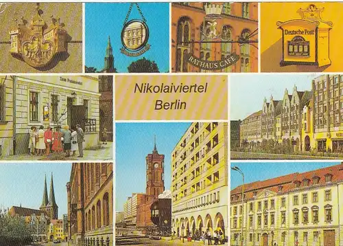 Berlin, Nikolaiviertel, Mehrbildkarte gl1958 F6881