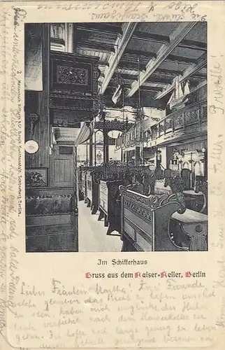 Berlin, Im Schifferhaus, Restaurant Kaiser-Keller gl1902 F6922