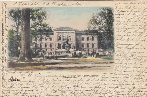 Kiel, Universität mit Kaiserdenkmal gl1899 F7393