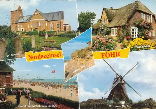 Nordsee-Insel Föhr, Mehrbildkarte gl1986 F6373