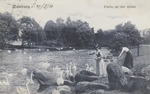 Hamburg, Partie an der Alster gl1906 F5460