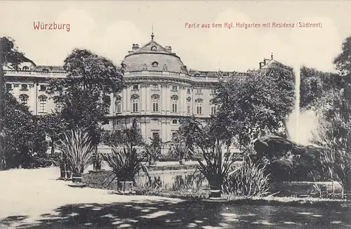 Würzburg, Kgl.Hofgarten mit Residenz (Südfront) ngl F9892