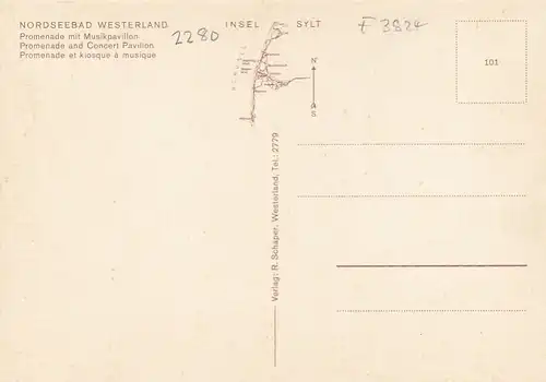 Nordseebad Westerland/Sylt, Promenade mit Musikpavillon ngl F3824