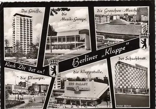 Berlin, Mehrbildkarte, Berliner "Klappe" gl1964 F7142