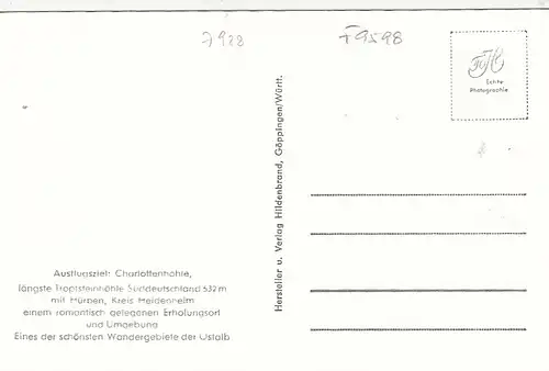 Charlottenhöhle bei Hürben Kr.Heidenheim, Mehrbildkarte ngl F9598