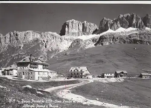 Dolomiti, Passo Pordoi, Cimo Pordoi, Alberghi Savoia e Maria gl1970 F4425