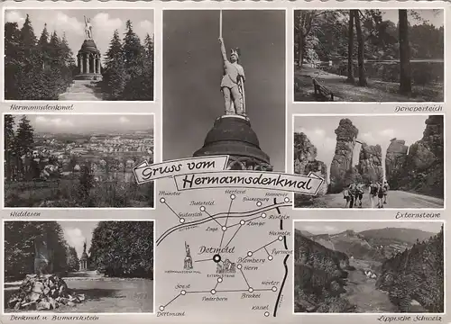 Hermannsdenkmal im Teutoburger Wald, Mehrbildkarte gl1956 F6677