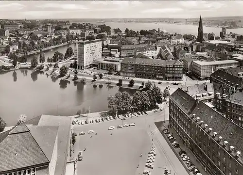 Kiel, Blick vom Rathausturm auf Innenstadt und Förde gl1962 F7500