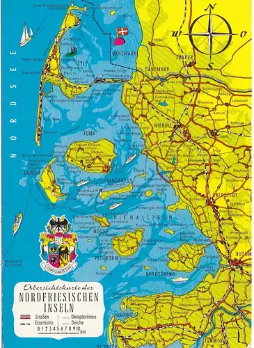 Nordfriesische Inseln, Übersichtskarte gl1993 F6231
