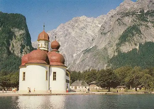 St. Bartholomä am Königssee mit Watzmann-Ostwand gl1985 F3868