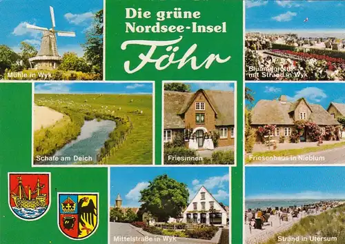 Nordsee-Insel Föhr, Mehrbildkarte gl1986? F6374