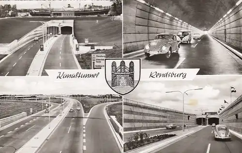 Rendsburg, Kanaltunnel, Mehrbildkarte gl1965 F7694