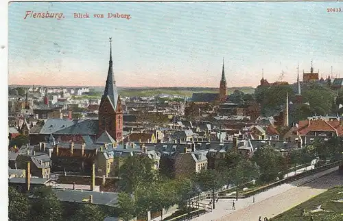 Flensburg, Blick von der Duburg glum 1910? F7752
