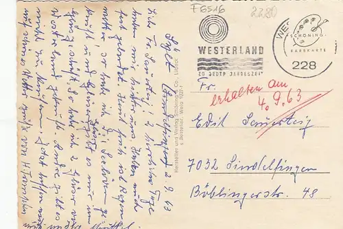 Nordseeheilbad Westerland auf Sylt, Mehrbildkarte gl1963 F6516