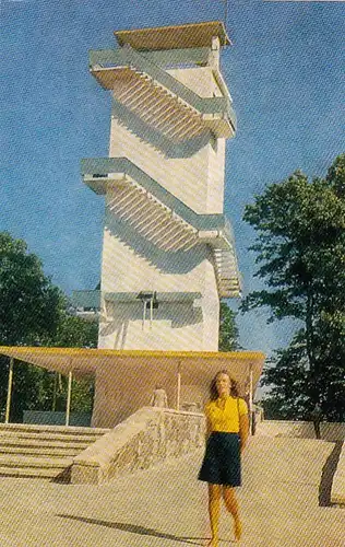 Latvijas PSR, Sigulda, Drahtseilbahn-Haltestelle in Krimulda ngl G0050