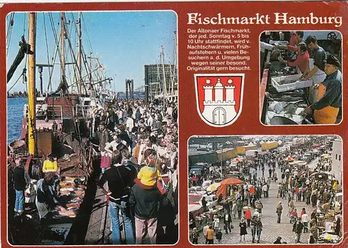 Hamburg, Fischmarkt, Mehrbildkarte gl1989 F4932