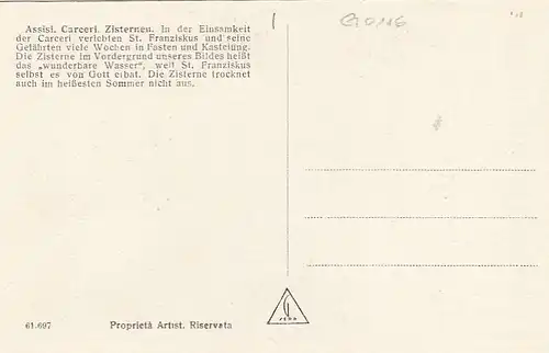 Assisi, Carceri, Zisternen ngl G0116