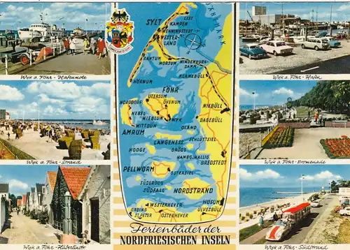 Nordfriesische Inseln, Übersichtskarte gl1958 F6350