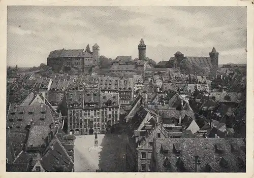 Alt-Nürnberg, Blick von der Sebalduskirche zur Burg ngl G0125