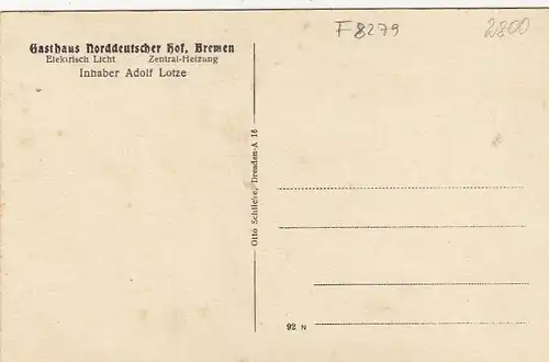 Bremen, Gasthaus Norddeutscher Hof ngl F8279