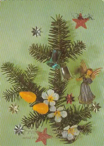 Weihnachts-Neujahr-Wünsche mit flötendem Engelchen gl1973 F4509